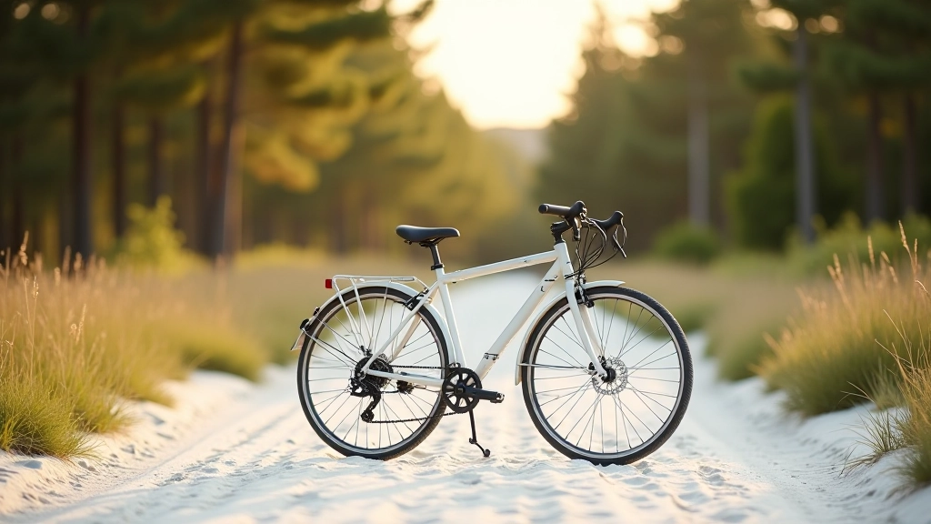Close-up of bicycle components showing seat adjustment, handlebars, and frame details in natural outdoor lighting